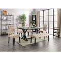 Red Barrel Studio® Aliay 6-pcs Dining Table Set Wood/Upholstered in Black/Brown | 30.5 H x 42 W x 72 D in | Wayfair