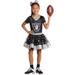 Girls Youth Black Las Vegas Raiders Tutu Tailgate Game Day V-Neck Costume