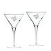 Tufts University Jumbos 10 oz. 2-Piece Luigi Bormioli Titanium Martini Glass Set