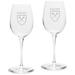 Emory Eagles 12 oz. 2-Piece Luigi Bormioli Titanium White Wine Glass Set