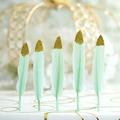 Efavormart 60 Pack Glitter Gold Tip Mint Real Turkey Feathers For Craft Party Decoration