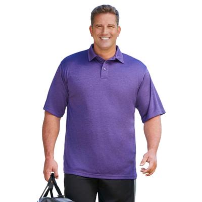 Men's Big & Tall No Sweat Polo by KingSize in Bright Purple Marl (Size 3XL)