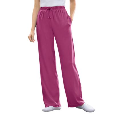 Plus Size Women's Sport Knit Straight Leg Pant by Woman Within in Raspberry (Size 5X)