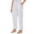 Plus Size Women's Knit Waist Linen Pant by Catherines in White (Size 3X)