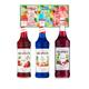 Go2 Groceries Bundle Monin Premium Fruit Flavoured Cocktail Syrups Strawberry (700 ml), Blue Curacao (700 ml), Grenadine Syrup (1 L) with Recipe Cards