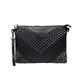 NIGEDU Oversized Clutch Bag Purse Women PU Leather Crossbody Shoulder Bags Studded Wristlet Handbag Rivet Envelope Clutches, Black, L (BB284)