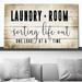Red Barrel Studio® Laundry Room by CAD Designs - Graphic Art Canvas in White | 36 H x 60 W x 1.5 D in | Wayfair AFF3E0B0779F4A28B791C13D21D0CE48