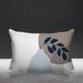 ULLI HOME Corini Abstract Mid-Century Indoor/Outdoor Throw Pillow Polyester/Polyfill blend in Gray/White/Blue | 14 H x 20 W x 4.3 D in | Wayfair