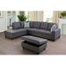 Gray/Brown Sectional - Latitude Run® 75 Wide Faux leather Sofa & Chaise w/ Ottoman Faux Leather | 35 H x 103.5 W x 75 D in | Wayfair