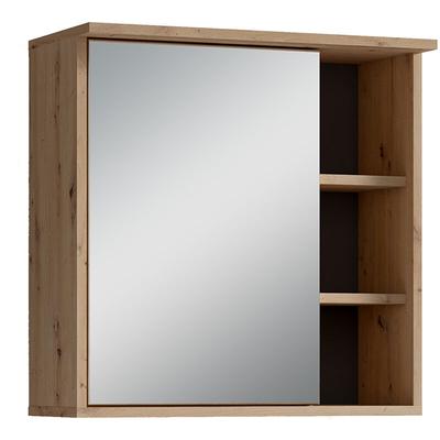 Badezimmer Spiegelschrank wellness mit LED-Beleuchtung & Steckdose / Moderner, 1-türiger Spiegel