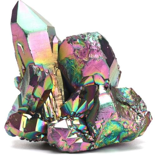 Natürlicher Kristall Aura Quarz Titanbeschichtet Drusy Quarz Kristall Geode Edelstein Mineral Rocks