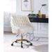 Office Chair in Vintage Cream Velvet & Gold