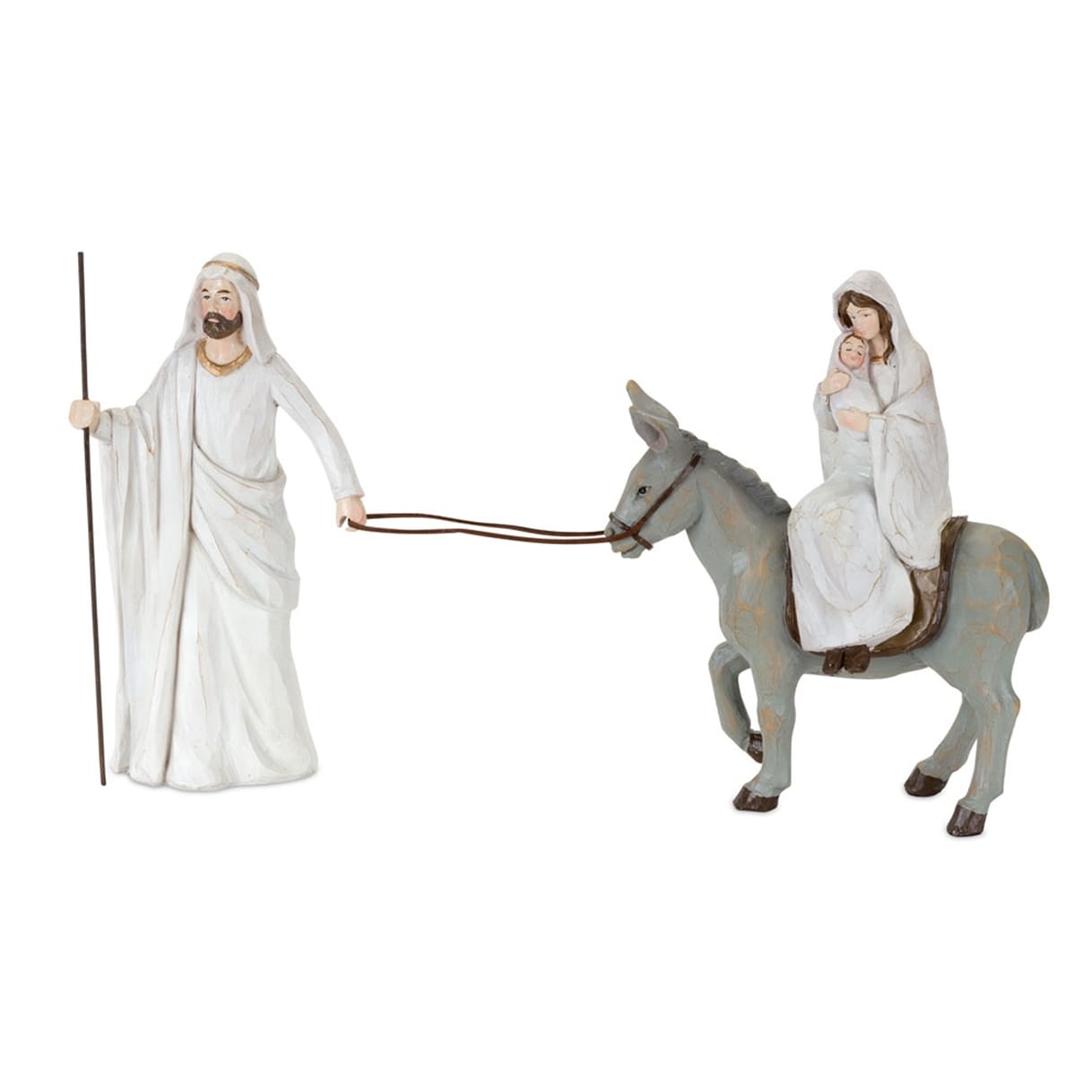 Holy Family with Donkey - H:10in. W:3.5in. L:8in.