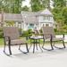 AOOLIMICS Patio Furniture 3-Piece Rocking Chair Outdoor Bistro Sets - N/A