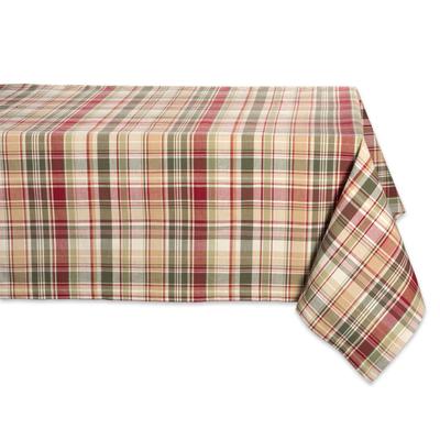 Give Thanks Plaid Tablecloth 52x52 by DII in Tan