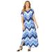 Plus Size Women's Scoopneck Maxi Dress by Catherines in Navy Chevron Tie Dye (Size 6X)