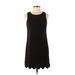 Monteau Casual Dress - Shift High Neck Sleeveless: Black Print Dresses - Women's Size Small