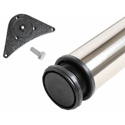 Höhenverstellbares Tischbein Edelstahl Optik 1100 mm Höhe ø 60 mm Tischstempel Image