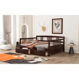 Solid Pine Full Size Daybed with 2 Drawers, Multi-Functional Design