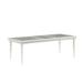 Sparkling Rectangular Dining Table with Rhinestone Inlay, Silver and Clear