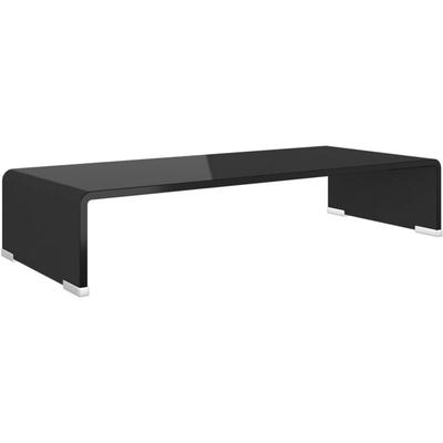 TV-Tisch/Bildschirmerhöhung Glas Schwarz 60x25x11 cm Vidaxl