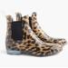 J. Crew Shoes | J. Crew Leopard Print Chelsea Rain Boot | Color: Black/Brown | Size: 6