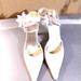 Nine West Shoes | 37 A Pair Of Off White Nine West Leather Shoes | Color: Cream | Size: 9