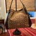Coach Bags | Coach Leather And Logo Fabric Edie Bag. | Color: Brown/Tan | Size: 14.5” W X 11” T X 6”W