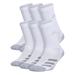 Adidas Accessories | Adidas Youth Cushioned Angle Stripe White Crew Socks - 6 Pack Sz L 3y-9 | Color: White | Size: L