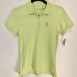 Disney Tops | Disney Parks Mickey Mouse Embroidered Polo Shirt | Color: Green/Pink | Size: S