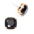 Kate Spade Jewelry | Kate Spade Square Stud Crystal Earrings In Black & Gold | Color: Black/Gold | Size: Os