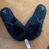 Victoria's Secret Shoes | Black Victoria Secret Slippers; Size M (Shoe Size 7-9) | Color: Black | Size: Medium
