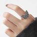 Free People Jewelry | Adjustable Ring Silver Antique Butterfly | Color: Silver | Size: Os