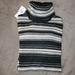 American Eagle Outfitters Sweaters | Ae | Grey & Cream Striped Ribbed Turtleneck Women's Size Medium | Color: Cream/Gray | Size: M