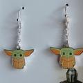 Disney Jewelry | Licenced Disney Star Wars The Mandalorian Baby Yoda Fine Silver Plated Earrings | Color: Green/Silver | Size: Os