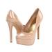 Jessica Simpson Shoes | Jessica Simpson Waleo Nude Patent, Waleo Platform Pumps | Color: Brown/Tan | Size: 8.5