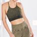 Free People Tops | Free People Happiness Runs Crop Top Ribbed Bra Top Olive Green Min Wash Nwot M/L | Color: Green | Size: M/L