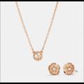 Coach Accessories | Coach Set: Earring And Necklace | Color: Gold | Size: Os