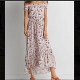 American Eagle Outfitters Dresses | American Eagle Floral Maxi Dress | Color: White/Gray | Size: M