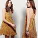 Free People Dresses | Free People Fairy Lights Tent Dress Mustard Lace | Color: Gold | Size: Xs