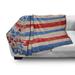 East Urban Home 4Th Of July Throw Blanket, Stars & Stripes Abstract Design Patriotic Theme w/ Grunge Look | 60 H x 50 W in | Wayfair