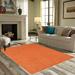 Orange 72 x 72 x 0.4 in Area Rug - Latitude Run® Ambiant Galaxy Way Solid Color Area Rugs Polyester | 72 H x 72 W x 0.4 D in | Wayfair