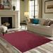 Red 108 x 108 x 0.4 in Area Rug - Eider & Ivory™ Ambiant Broadway Collection Solid Color Area Rugs Cranberry | 108 H x 108 W x 0.4 D in | Wayfair