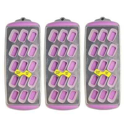 Handy Housewares 15 Rectangle Cube Flexible Silicone Bottom Push-Out Ice Cube Tray