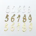 Breloques en alliage métallique avec chiffres arabes pendentif bracelet porte-clés bricolage