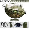 Hamac de camping avec moustiquaire double voyage avec sangles d'arbre 5 + 1 boucles peut