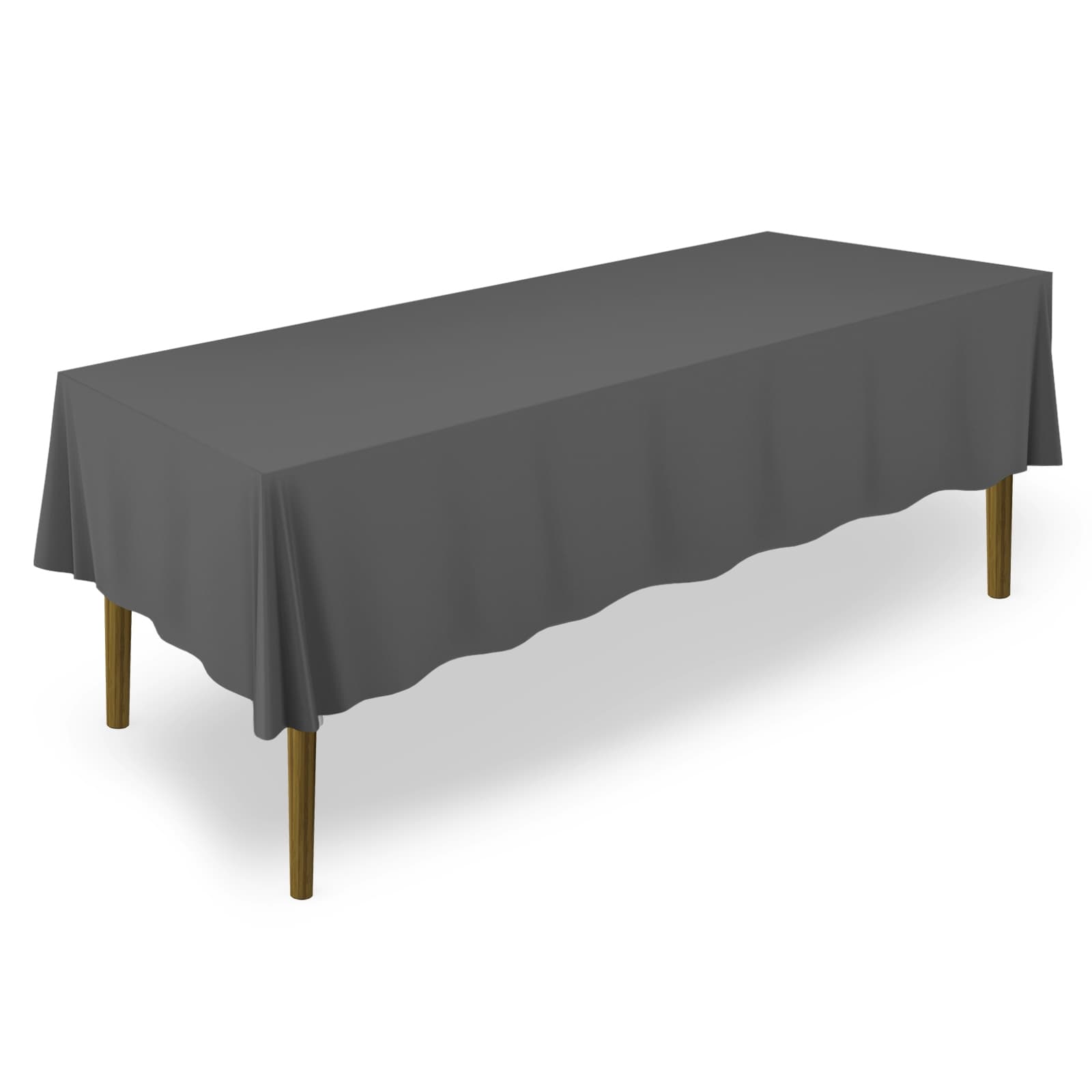60 x 102in 10pk Rectangular Polyester Tablecloths Dark Gray