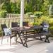 Cassara Outdoor 6-piece Rectangle Aluminum Wicker Dining Set by Christopher Knight Home