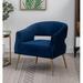 Barrel Chair - Everly Quinn Hosner 28.5" Wide Tufted Barrel Chair Wood/Velvet/Fabric in Blue | 28.5 H x 28 W x 27.5 D in | Wayfair