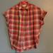 Madewell Tops | Madewell Central Red Plaid Short Sleeve Button Up Shirt S | Color: Blue/Red | Size: S